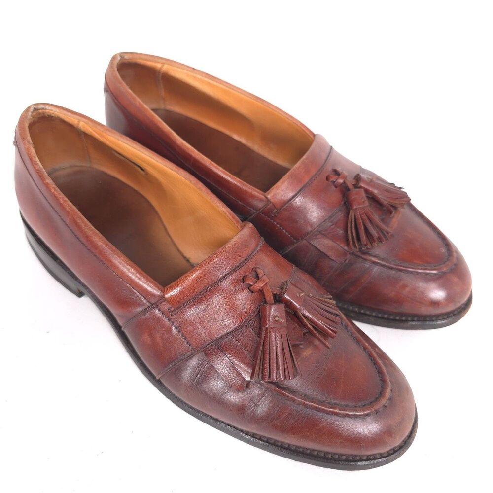 Allen Edmonds Men’s 9.5 D Newport Brown‎ LEATHER Tassel Loafer Shoes USA MADE